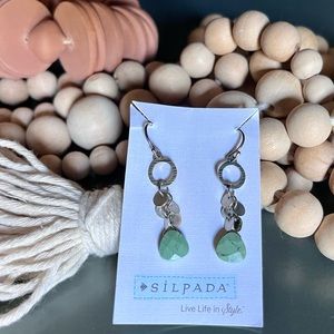 Silpada ‘Fresh Glow’ Sterling Silver and Howlite Dangling Earrings